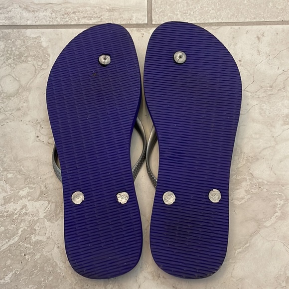 Havaianas Purple & Silver Pattern Flip Flops - Picture 4 of 4